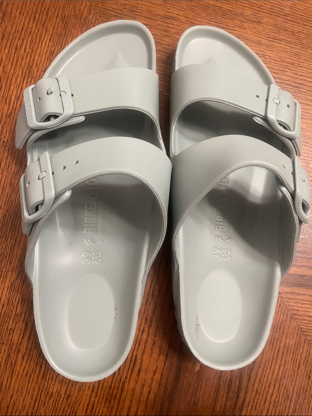 Birkenstock Arizona EVA Slides in Light Gray